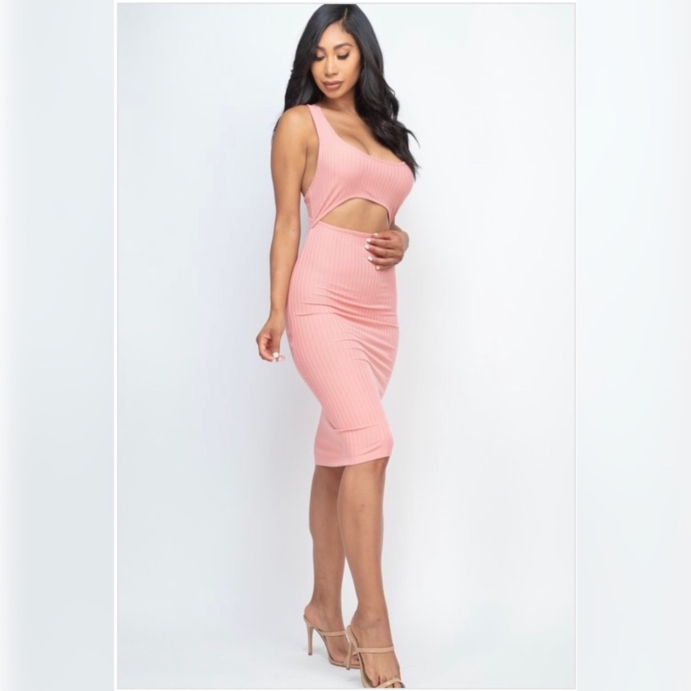 COPY - Front Cutout Crisscross Back Midi Dress